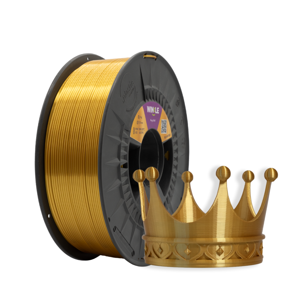 Filamento PLA-SILK WINKLE 1.75mm Color Oro Rey - Elementos 3D